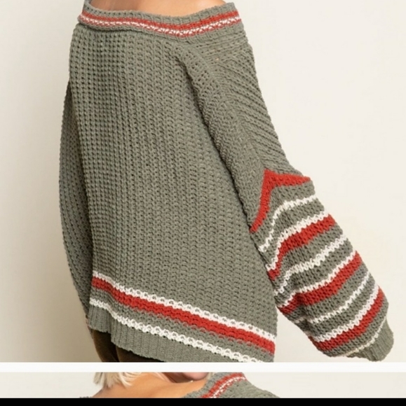 POL $ale🖤only 1 left❣ Cozy striped jumper sweater - Picture 5 of 16